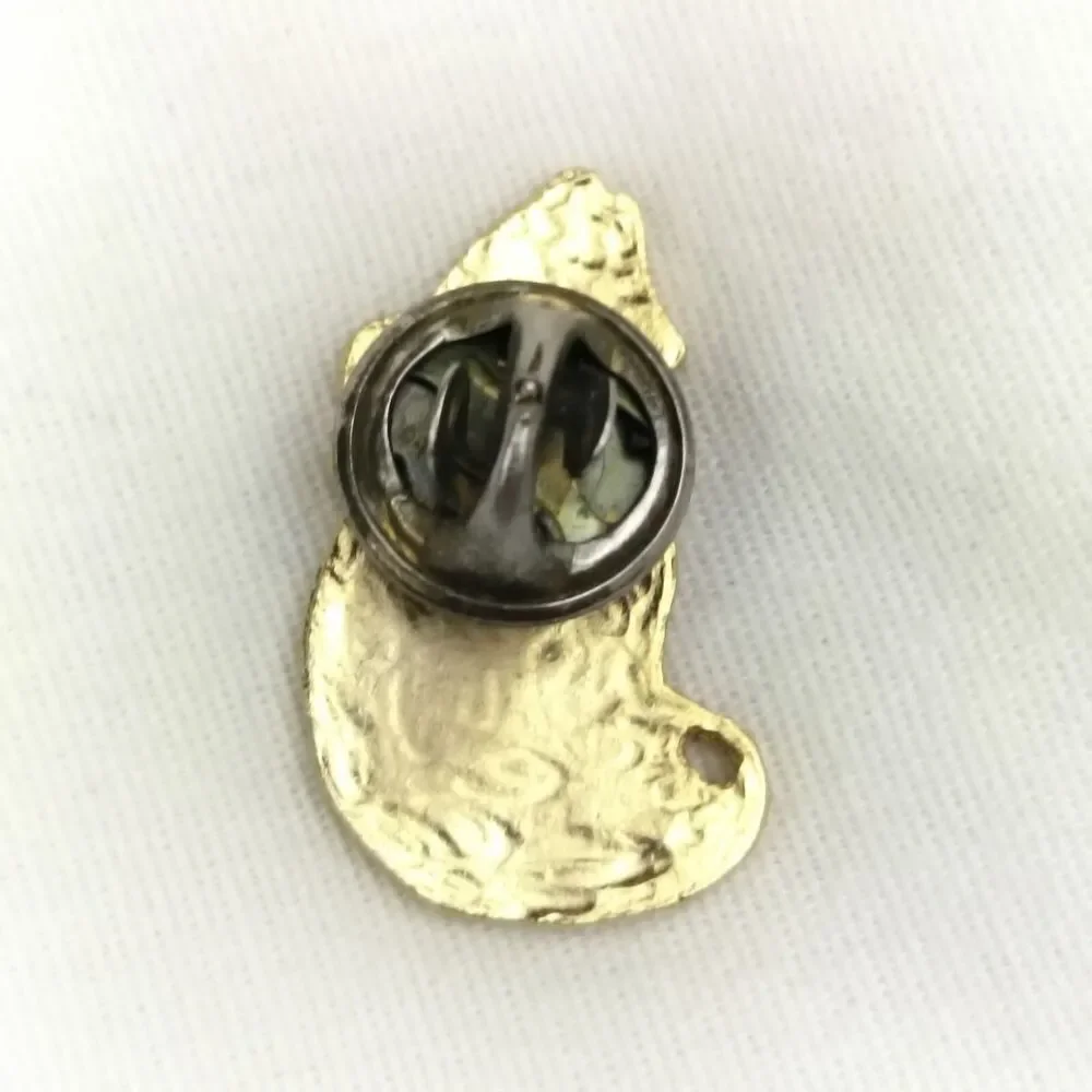 Gold Brooch Pin Animal Lover Sitting Cat Design Cute Charming